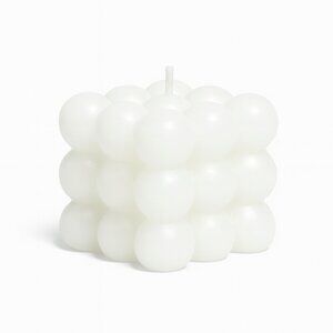 Modern White Scented Wax Decor Cube Bubble Candle
